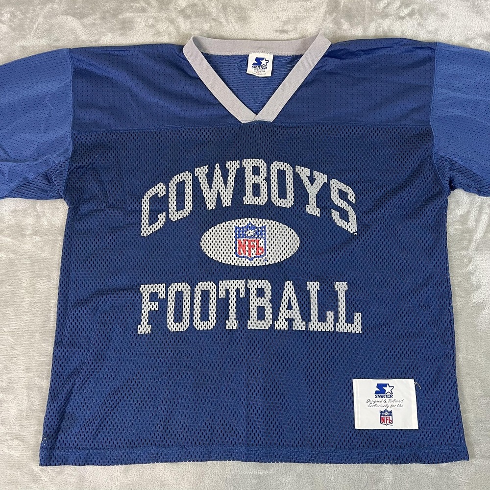 Vintage Dallas Cowboys Football Jersey Mens Large Blue Mesh NFL Starter 90s